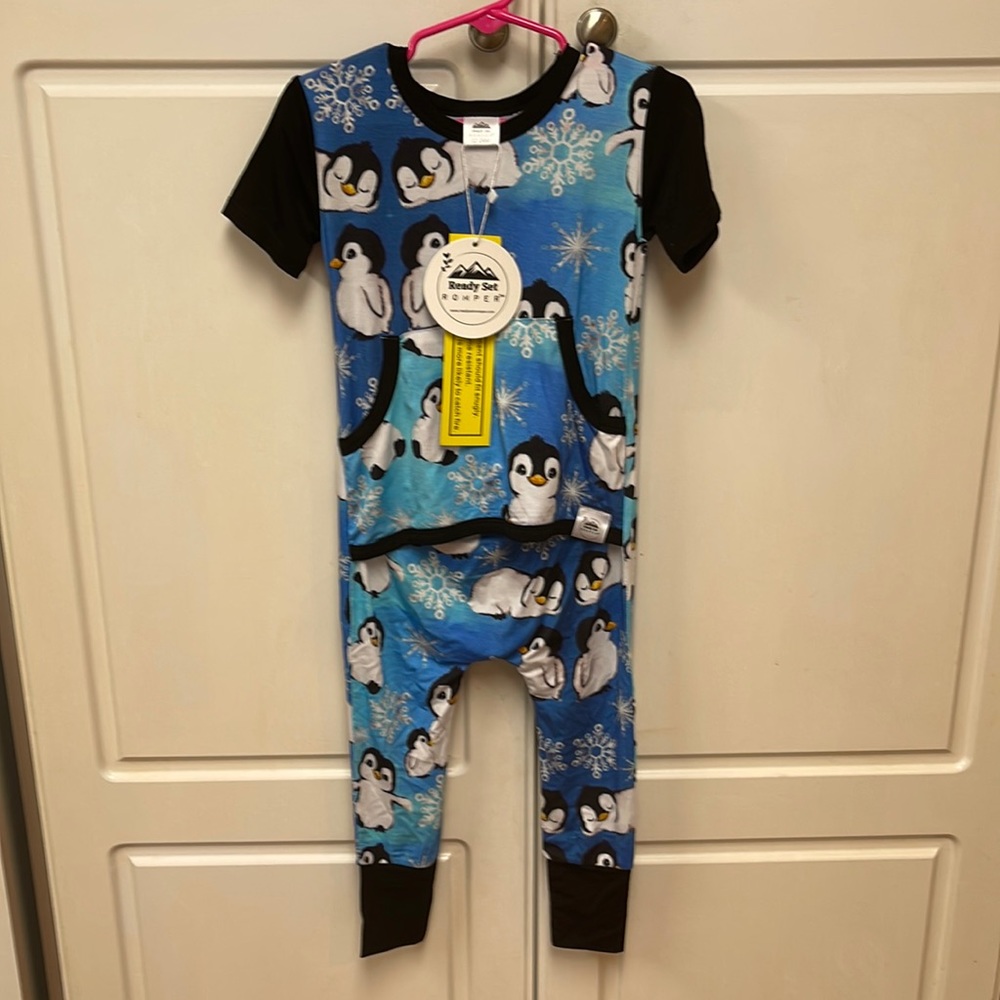 Ready Set Romper “penguins” romper